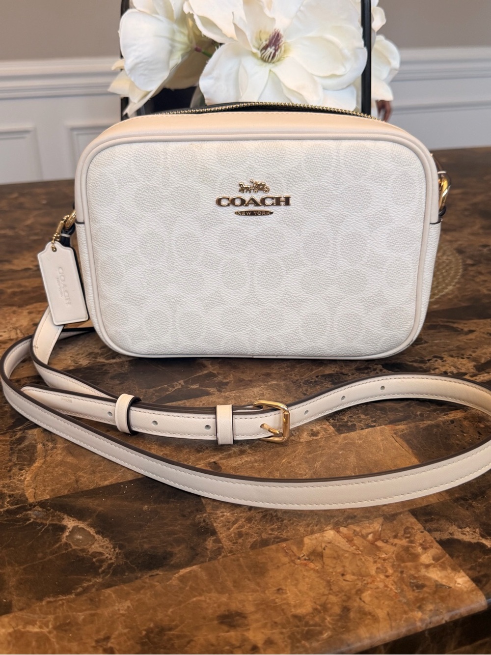 Coach White Jamie Crossbody Bag CZ186